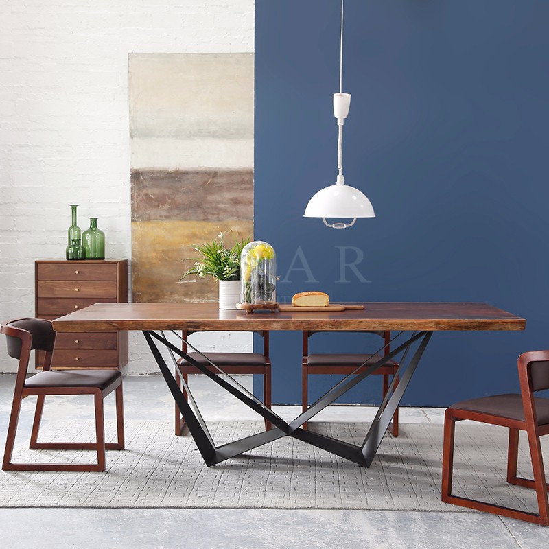 Northern European 6 Seater Solid Wood Dining Table Designs FL-T063