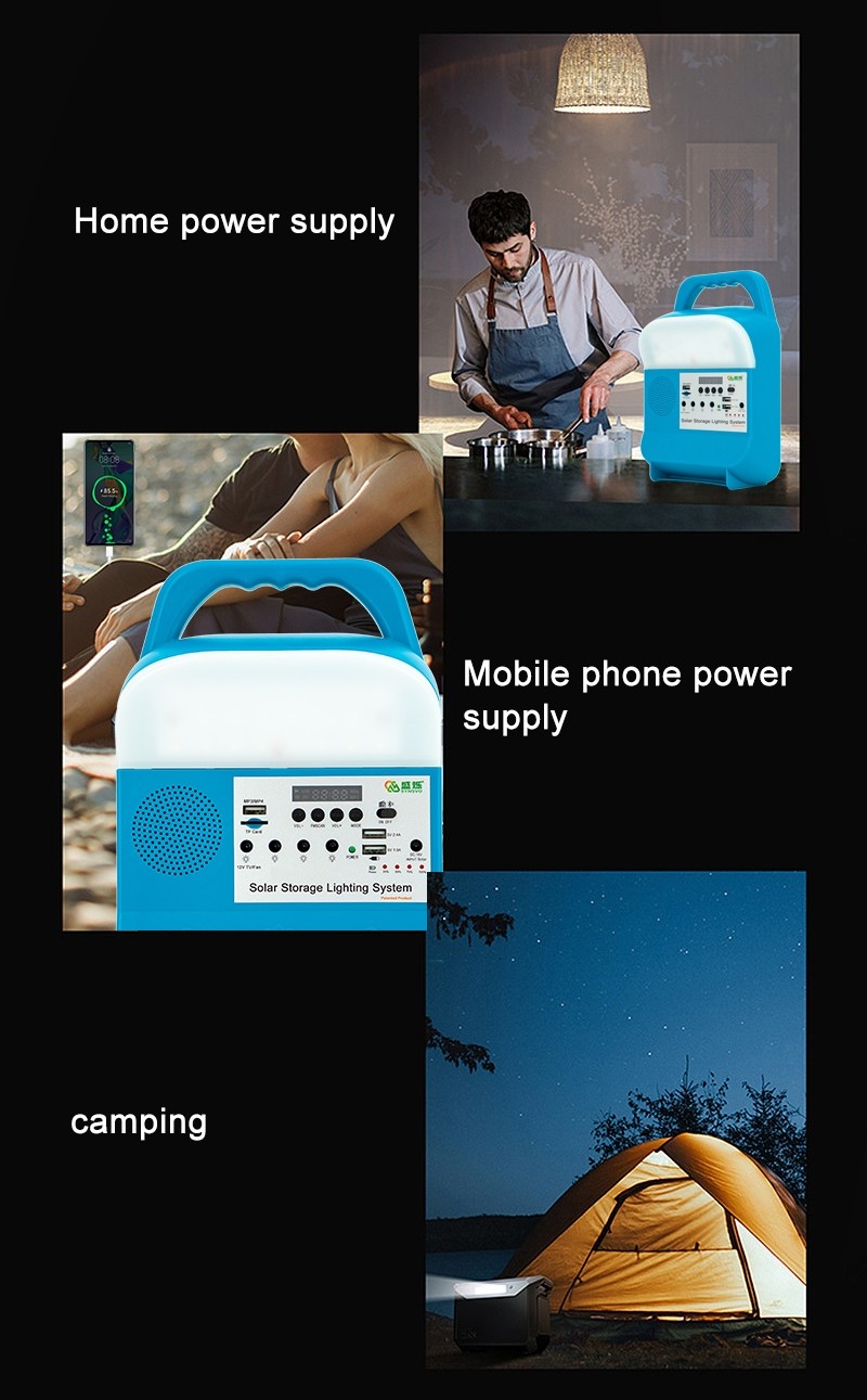 Mini Portable Solar Power Light Kits With 3 LED Radio For Africa Rural