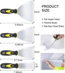 4 Pack Multi Putty Knife Scrapers Set Spackle Knife Premium Stainless Steel