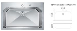 China Built In Undermount Kitchen Sink Stylish Comfy Area Stainless Steel Restaurant Sink factory