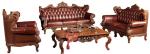 Antique living room furniture chesterfield 321 leather sofa set