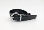 Genuine Leather Womens Decorative Belts , Womens Black Leather Jeans Belt