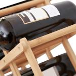 Sustainable Bamboo Foldable Wood Countertop Wine Bottle Storage Rack for 3 6