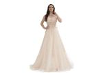 Muslim Wedding Applique Middle Eastern Evening Dresses Champagne Color