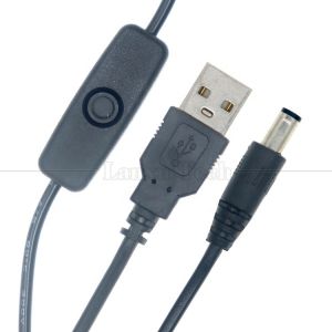 China High Quality Power ON OFF Switch USB to DC 5.5x2.1mm Charger Cable for Led Strip Lamp Light Fan on sale
