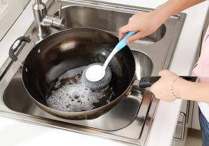 China OEM / ODM Stainless Steel Scrubber With Handle And Strong Cleaning Capacity factory