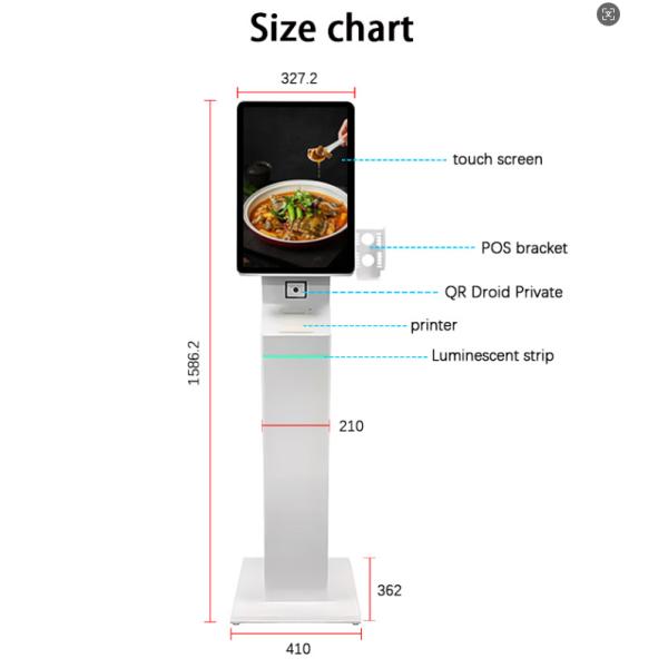 15.6 21.5 inch 3 in 1 Wall Standing Desk Self Service Kiosk Used For Self Contactless Payment