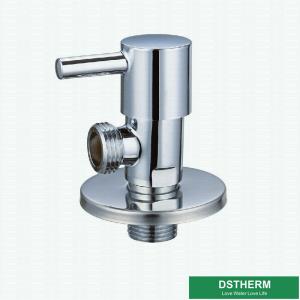 China 1/2 Inch Chromed Wall Mounted Kitchen Basin Water Stop Round Handle Quick Open Bathroom Cock Valve Brass Angle Valve factory