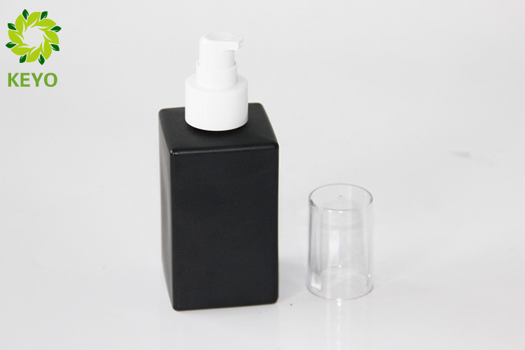 Black Color Glass Pump Bottles 120ml Concealer / Lotion Packaging Usage