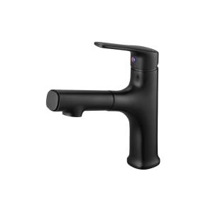 China AG4135MB Basin Mixer Faucet , Matte Black Pull Out Spout Faucet factory