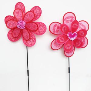 China Valentine windmill Yard Stake Rose and heart factory