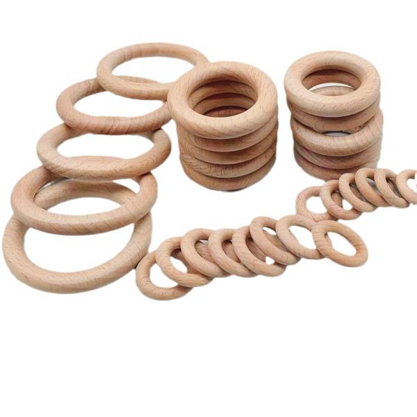 China Beech wooden baby teether Ring-Custom wood ring factory