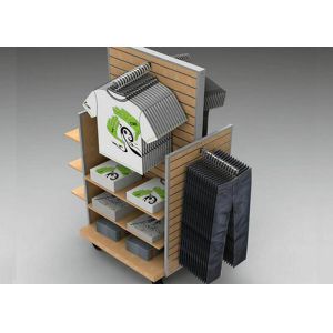 China Strong Flooring Slatwall Shelves Clothing Display Rack With Silver Aluminum Slot on sale