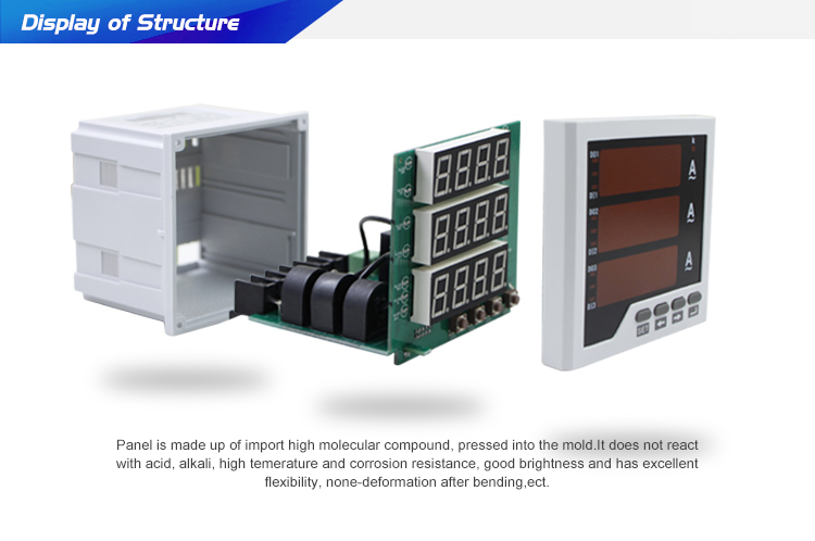 96*96 mm Three Phase LED Current Ampere Meter