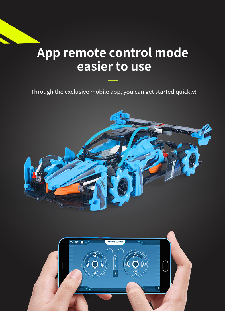 2 Channels Remote Control Children's Drift Racing Toy for Building Block Cars Assembly