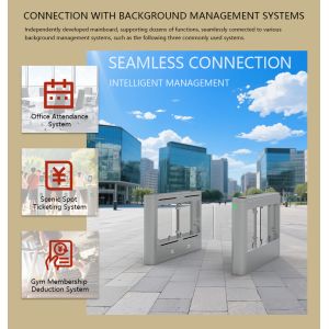 HCW CW406 Swing Barrier Turnstile Gate With 8 Pairs Infrared Detection Sensors
