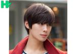 Trendy Brown Men Hair Wig High Temperature Fiber Wigs Synthetic Hair