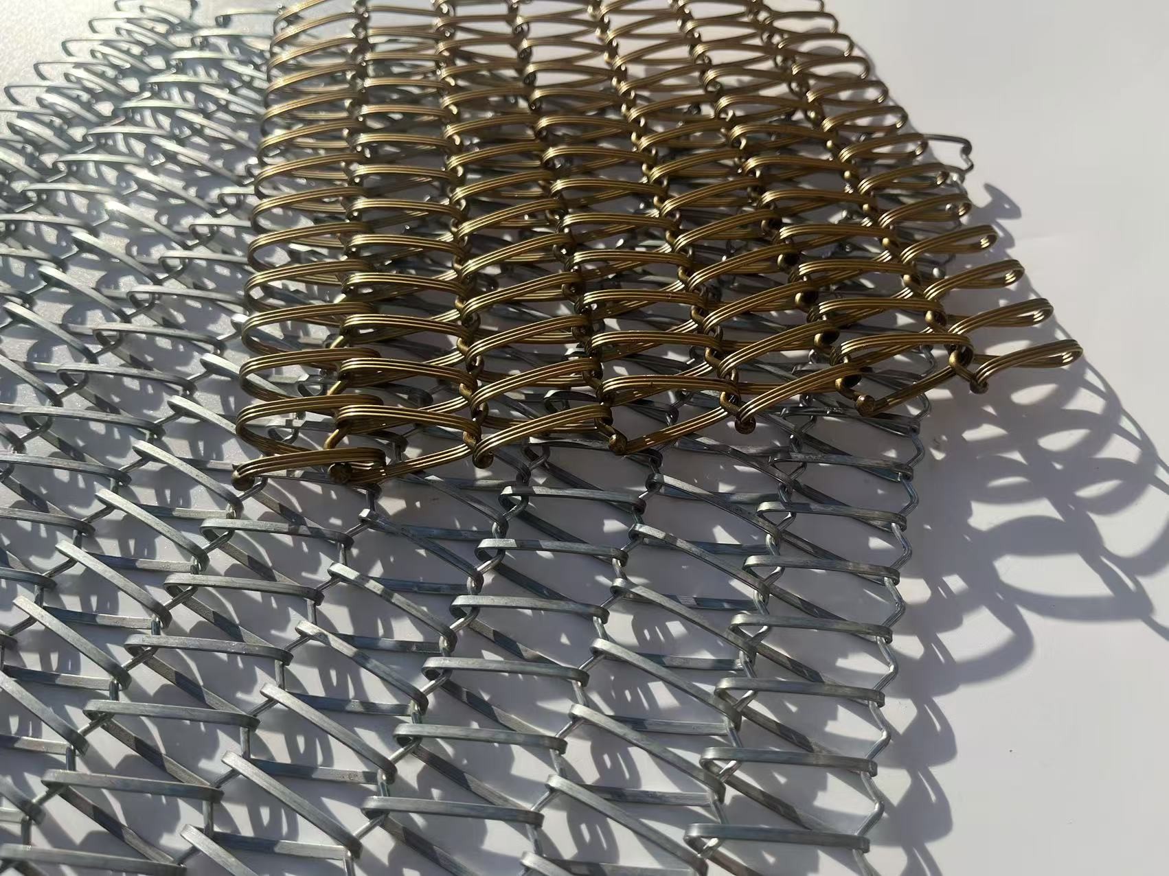 Decorative Stainless Steel Flat Spiral Woven Wire Mesh For Curtain Wall