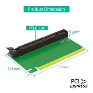 PCI-e 16X 3.0 90 Degree Reverse Male to Female Riser Card Adapter For 2U Server