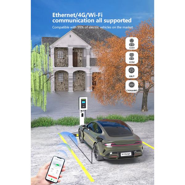 Outdoor 4G Smart APP 20kW 30kW 40kW Level 3 Wall Mounted DC Commercial CCS1 CCS2 GB/T EV Charger Station