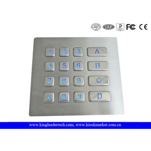 China Rugged Backlit Metal Keypad With 16 Keys for Security Access Control System factory
