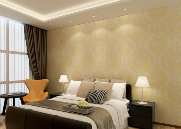 Yellow European Classical Style Wallpaper , Interiors Europe Wallpaper For Home