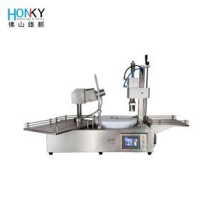 China Semi Auto 1500 BPH Vial Pneumatic Capping Machine With Ceramic Filling Pump factory