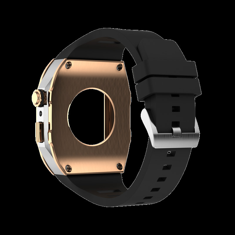 Apple Watch Band 44mm/45mm Luxury Carbon Fiber Watch Case,Men Rugged Case And Fluorine Rubber Wristband Compatible A