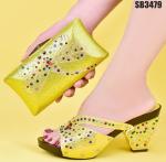 Supoo Fashion Italian ladies shoes matching bags with stones high heel shoes for