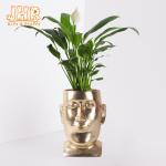 Grey Bucket Shape 33.5x32x44.5cm Clay Flower Pots