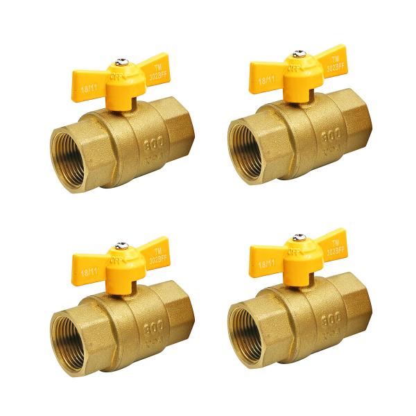 SAI GLOBAL Gas Pipe Plumbing Materials Yellow Butterfly Handle Female Male