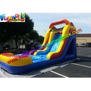 1000D PVC Tarpaulin Mini Inflatable Water Slide , Inflatable Wet Slides