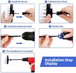 6pcs Car Cleaning Brush Kit For Cordless Screwdriver 2'' 3.5'' 4''