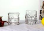 Transparent 260ml 95mm Square Crystal Whiskey Glasses Butterfly Embossed
