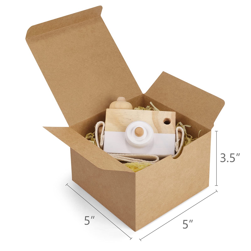 Custom Recycled Folding Kraft Paper Gift Craft Chocolate Square Packaging Boxes Made