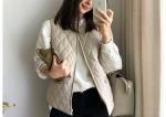 Wadded Ladies Black Vest Quilted Sleeveless Jacket Warm Down 100% Polyester