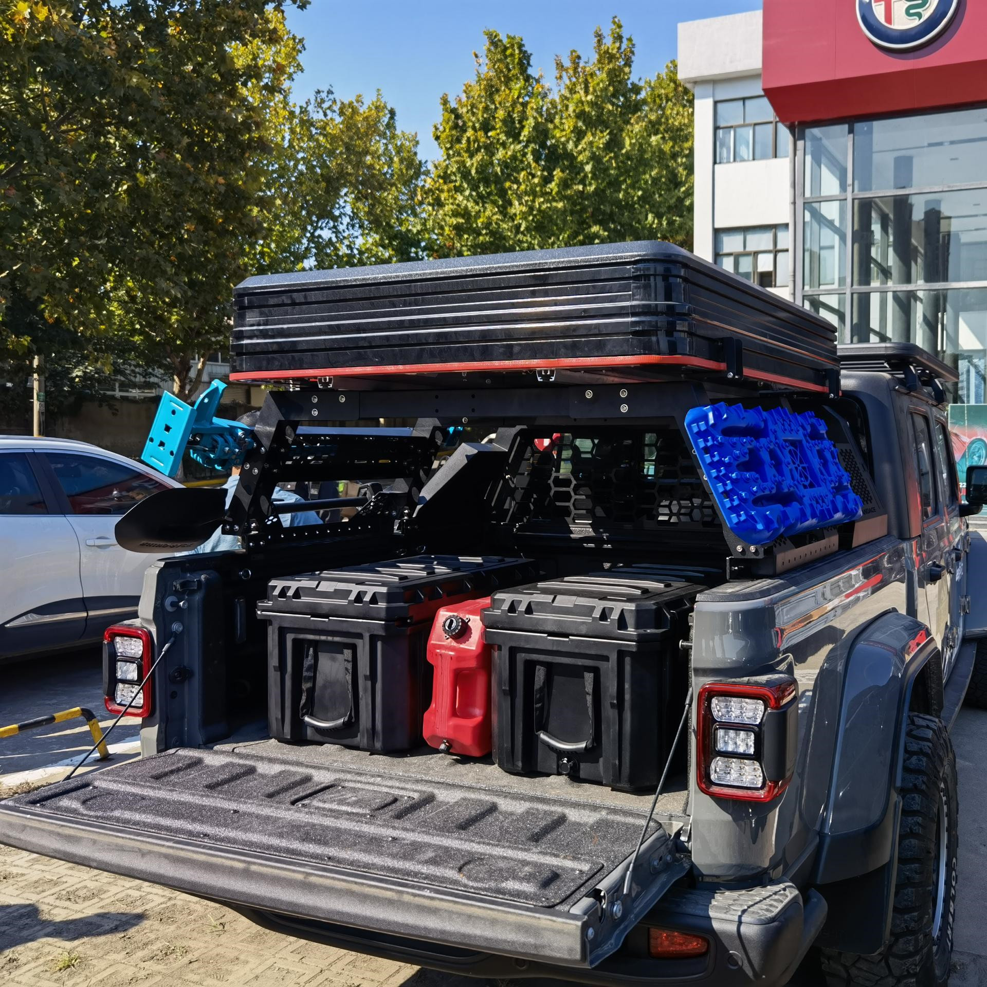 Car Tent for Ford Truck and Jeep Gladiator Directly Bed Rack Qingdao Black Powder Coating