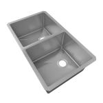 32''X19'' Handmade Kitchen Sink Double Bowl 18G Satin Brushed