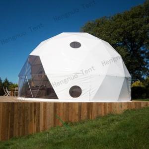 China Fireproof PVC Canvas Geodesic Dome Tent Half Round Glamping Bubble Tent factory