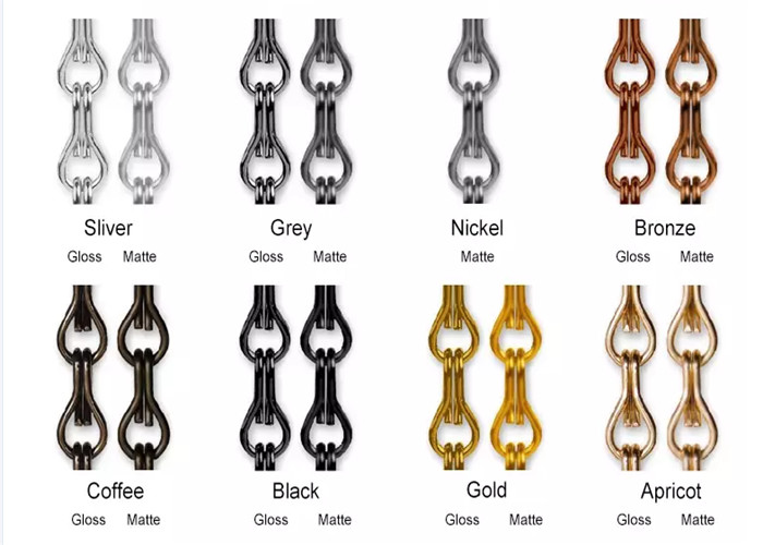Decorative Architectural 12mm Anodized Metal Chain Link Curtain 1mX2m