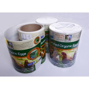 Custom CMYK printed self adhesive paper food product label for eggs packaging