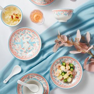 Modern Custom Ceramic Dinnerware Set with Personalized Logo Design