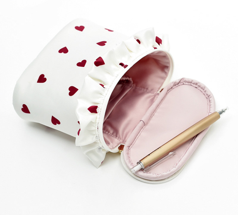 High Capacity Cheap Plain Round Cylinder Bucket Cosmetic Bag With Zipper