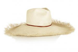 China New Designed Fashion leather-trimmed straw wide-brim hat on sale