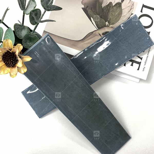 75x300mm Wavy Glossy Glazed Porcelain Subway Tile Restaurant Backsplash Kitchen
