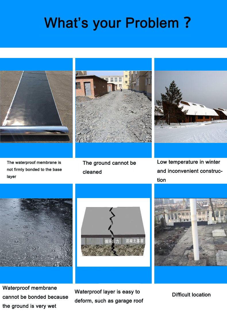 Water Stop Non Curing Rubber Bitumen Waterproof Coating For Toilet Roof Construction