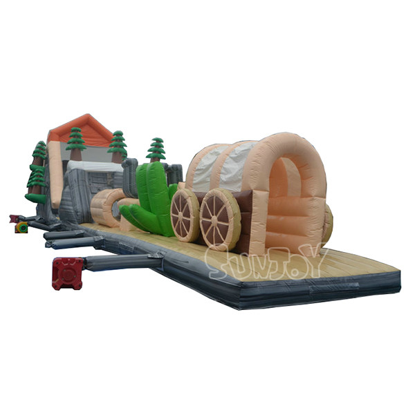 Adult 24m Long Inflatable Obstacle Course For Water Park