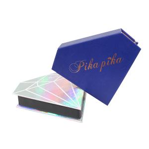 China Luxury Chinese Blue Eyelash Packing Box With Hot Stamping Printing factory