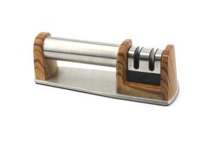 China Kitchen Knife Sharpener Stainless Steel 2 Stage Knife Sharpener 200 * 62 * 64mm Black factory
