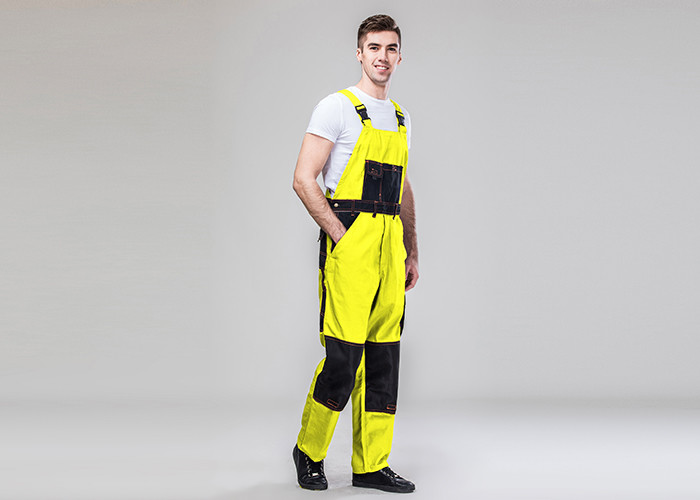 Durable Comfortable Mens Safety Work Clothes Multi - Color Multi - Pocket Bib Pants